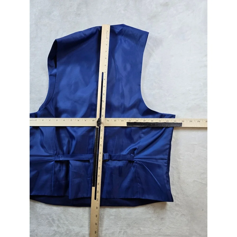 Sean John Double Breasted 3 Piece Suit Mens 44L Pants 38x31 Royal Blue w/Vest